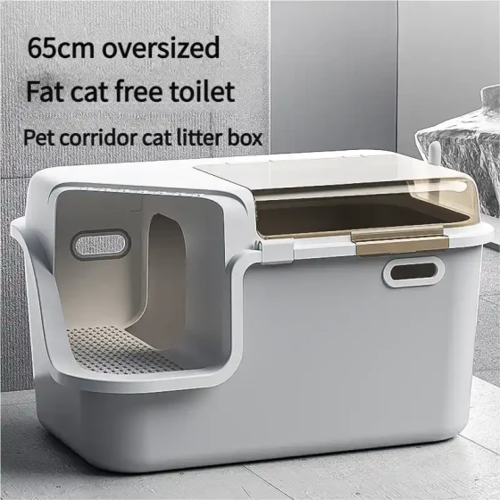 Extra-Large Cat Litter Box: Fully Enclosed & Anti-Tracking Hallway Design